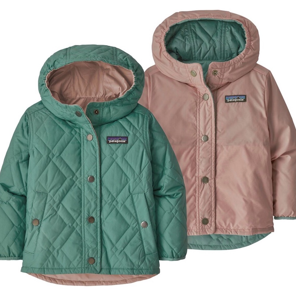 Patagonia Reversible Quilted Jacket - Green and Pink
